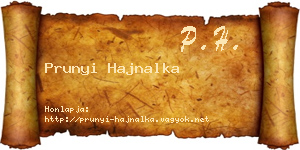 Prunyi Hajnalka névjegykártya